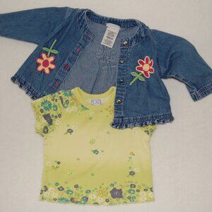 Baby Girls Size 18M Buster Brown Jean Jacket & Children's Place Shirt